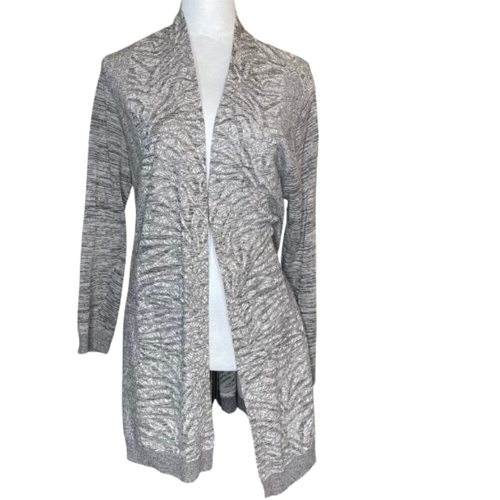 Gray Open-Front Women's Cardigan Sweater